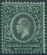 Kenya Uganda And Tanganyika 1921 SG52d 75c Black/emerald On Emerald Back KGV Few - Kenya, Uganda & Tanganyika