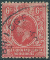 Kenya Uganda And Tanganyika 1921 SG67 6c Carmine-red KGV FU (amd) - Kenya, Uganda & Tanganyika