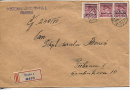 Böhmen Und Mähren # 10 (3x) Einschreibebrief Praha Postovni Urad Filatelie 24.7.39 - Lettres & Documents