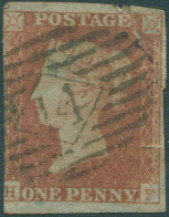 Great Britain 1841 SG8 1d Red-brown QV Imperf **HF Tears FU (amd) - Unclassified