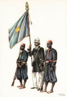 MILITARIA  - Drapeau De La Force Publique - Officier Et Escorte - Militaires - Carte Postale Ancienne - Otros & Sin Clasificación