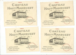 CHATEAU HAUT - MARBUZET , APELLATION SAINT - ESTEPHE CONTROLEE : 8 ETIQUETTES 1964 - Alcoli E Liquori