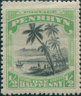 Cook Islands Penrhyn 1920 SG32 ½d Captain Cook Landing No Wmk MLH - Penrhyn