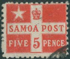 Samoa 1894 SG72a 5d Deep Red Flag FU - Samoa