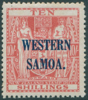 Samoa 1935 SG191 10s Carmine-lake Arms WESTERN SOMOA. Ovpt MLH - Samoa