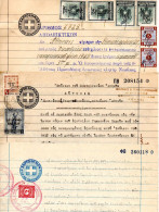 2923.GREECE,3 OLD DOCUMENTS WITH SCARCE REVENUE SEALS, FOLDED HORIZONTALLY. - Revenue Stamps