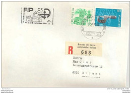 249 - 28  - Enveloppe  Recommandée Avec Oblit Spéciale FIP Montreux 1983 - Marcophilie