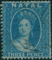 Natal 1859 SG11 3d Blue QV FU - Natal (1857-1909)