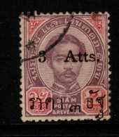 Thailand Cat 59 1897 King Rama V Provisional Issue 3 Atts,used - Thailand