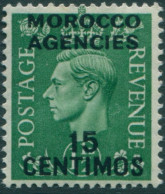 Morocco Agencies 1937 SG184 15c On 1½d Green KGVI MLH - Bureaux Au Maroc / Tanger (...-1958)