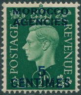 Morocco Agencies 1937 SG230 5c On ½d Green KGVI MNG - Bureaux Au Maroc / Tanger (...-1958)