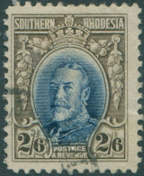 Southern Rhodesia 1931 SG26 2s6d Blue And Drab KGV P12 FU - Zimbabwe (1980-...)