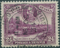 British Guiana 1934 SG294 24c Purple KGV Sugar Canes In Punts FU - Guyana (1966-...)
