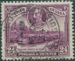 British Guiana 1934 SG294 24c Purple KGV Sugar Canes In Punts FU - Guyane (1966-...)