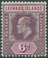 Leeward Islands 1907 SG42 6d Purple KEVII MH - Leeward  Islands