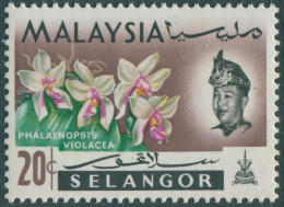 Malaysia Selangor 1965 SG142 20c Flowers MLH - Selangor