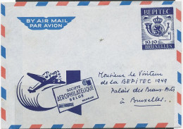 TIMBRE  ZEGEL STAMP  BELGIQUE LETTRE PREO BEPITEC SOCIETE AEROPHILATELIQUE 1949 - Commemorative Documents