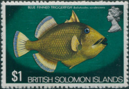 Solomon Islands 1972 SG232 $1 Blue Finned Triggerfish MNH - Isole Salomone (1978-...)