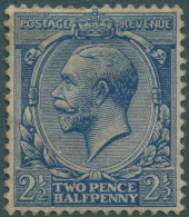 Great Britain 1912 SG372 2½d Blue KGV MLH (amd) - Non Classificati