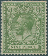 Great Britain 1912 SG393a 9d Olive-green KGV MLH (amd) - Unclassified