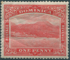 Dominica 1912 SG48aw 1d Carmine-red KGV Roseau Mult Crown CA Wmk Rev MLH (amd) - Dominica (1978-...)