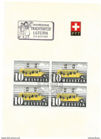 111 - 28 - Feuillet Avec Oblit Spéciale "Trachtenfest Luzern 1951" - Marcophilie
