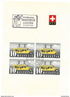 111 - 28 - Feuillet Avec Oblit Spéciale "Trachtenfest Luzern 1951" - Storia Postale