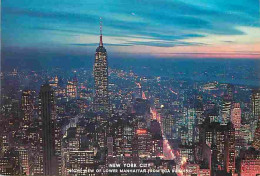 Etats Unis - New York - Night View Of Lower Manhattan From RCA Building - Coucher De Soleil - Buildings - Carte Neuve -  - Manhattan