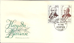 FDC 1076-7 Czechoslovakia Haydn And Darwin 1959 Music Nature - Other & Unclassified