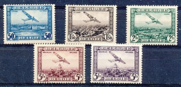 TIMBRE  ZEGEL STAMP  BELGIQUE POSTE AERIENNE P.A. 1-5  X - Mint