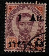 Thailand Cat 44 1894 King Rama V Provisional Issue 1 Att, Used - Thailand