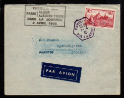 Premier Vol Paris Alger Ajaccio Tunis Dans La Journée Du 2 Avril 1935 - 1960-.... Cartas & Documentos