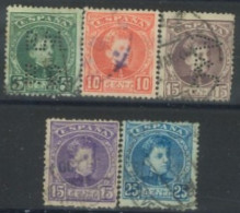 SPAIN, 1900/05, KING ALFONSO STAMPS SET OF 5, USED. - Usados