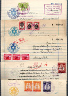 2924.GREECE. 5 OLD  REVENUE STAMPED PAPER DOCUMENTS, FOLDED IN THE MIDDLE, 2 OR 4 PAGES,2 CLERGY REVENUES. - Fiscales