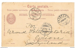 28 - 70 - Entier Postal  Avec Cachets à Date Champéry, Territet Et Glion 1894 - Ganzsachen