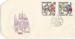 FDC 1953 - 4 Czechoslovakia Ice Hockey Championship 1972 - Hockey (Ice)