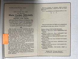 Devotie Dp - Overlijden Maria Delsael Echtg Van Gasse - Beveren-Waas 1891 - 1963 - Obituary Notices