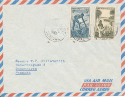 Afrique Ocidentale Francaise Air Mail Cover Sent To Denmark 1955 - Briefe U. Dokumente