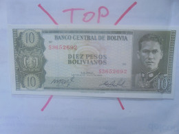 BOLIVIE 10 PESOS BOLIVIANOS 1962 Neuf (B.33) - Bolivië