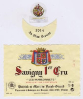 Etiquette Et Millésime " SAVIGNY 1er Cru 2014 Les Marconnets Tasteviné 00603" (3120)_ev604 - Bourgogne