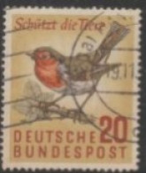 1957 GERMANY USED STAMP ON BIRD/- Protection Of Nature/Erithacus Rubecula-/Robins - Songbirds & Tree Dwellers