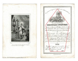 Elisa Ducatteau JB Lebbe Roubaix France 1848 Litho Zeer Oud  Doodsprentje Bidprentje Avis De Décès Image Mortuaire - Obituary Notices