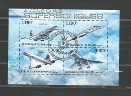 THEME AVIONS  BLOC BURUNDI  EMIS EN 2012 - Airplanes