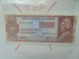 BOLIVIE 100.000 PESOS BOLIVIANOS 1984 Neuf (B.33) - Bolivia