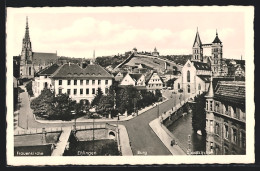 AK Esslingen / Neckar, Ortspartie Mit Frauenkirche Und Burg Aus Der Vogelschau  - Esslingen