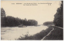 95 - B263CPA - MERIEL - 1264 - Les Bords De L'Oise - Le Chemin De Halage - Un Train De Péniches - Très Bon état - VAL-D' - Meriel