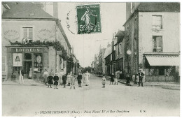 18 - B7959CPA - HENRICHEMONT - Place Henri IV Et Rue Dauphine - Très Bon état - CHER - Henrichemont