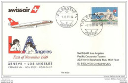 191 - 14 - Enveloppe 1er Vol Non-stop  Swissair Genève-Los Angeles - First Flight Covers