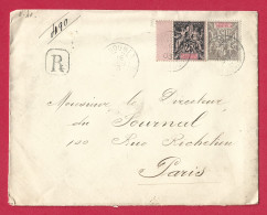 !!! NOUVELLE-CALÉDONIE, LETTRE RECOMMANDÉE DE NOUMÉA POUR PARIS DE 1903 AVEC BEL AFFRANCHISSEMENT AU TYPE GROUPE - Cartas & Documentos