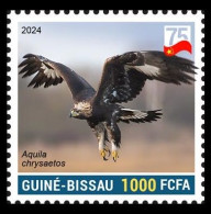 GUINEA BISSAU 2024 STAMP 1V - CHINA BIRDS - EAGLE EAGLES AIGLE AIGLES - 75 ANNIV. OF CHINA - MNH - Arends & Roofvogels